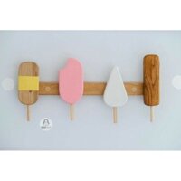 móc treo áo hình que kem gỗ