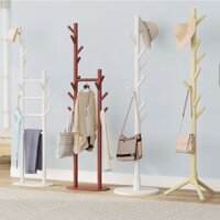 Móc Treo Áo Mũ Áo Móc Treo Áo Đơn Giản Gia Dụng Gỗ Nguyên Khối Kệ Phòng Ngủ Đơn Giản Túi Treo Sàn Trong Nhà Nổi Tiếng Tr