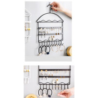 Móc treo bông tai, đồ trang sức bằng sắt tiện dụng, mẫu mới, phong cách hiện đại- Giá treo vòng cổ, dây cột tóc và phụ kiện, chọn màu tùy ý - Đen