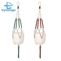 Móc treo cây có đèn LED đính hạt gỗ Handmade 37 Inch Giá đỡ chậu hoa trang trí 2 chiếc