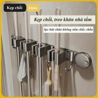 Móc treo cây lau nhà, kẹp chổi, treo đồ lực hút chân không Omiseph