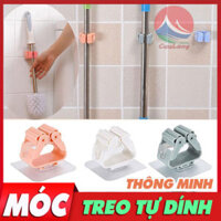 Móc Treo Cây Lau Nhà Thông Minh Kẹp Dính Tường Không Phải Khoan Keo Tự Dính Chắc Chắn Chịu Lực Cao clips treo đồ nhà bếp phòng tắm