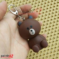 Móc treo chìa khóa Balô đẹp và độc - Mẫu gấu Brown 3D ngồi cực đáng yêu