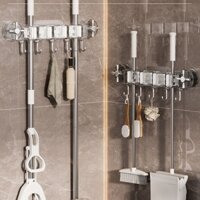 Móc Treo Chổi Kẹp Treo Cây Lau Nhà Hút Chân Không Siêu Chắc, Móc treo đồ nhà tắm đa năng