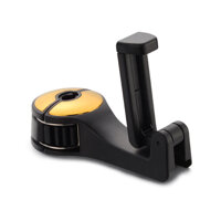 Móc treo đồ đa năng, giá đỡ điện thoại gắn lưng ghế ô tô - Đen phối vàng