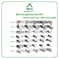 Móc treo đồ nhà tắm Inox 304 PHÁT ĐẠT (5,6,7 móc) không rỉ sét, Móc áo inox, giá treo inox (SP000)