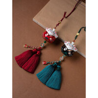 Móc treo gương ô tô mèo thần tài may mắn