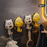 Móc treo khăn tắm hoạt hình không cần khoan, không dấu vết, hút chân không, dính chắc, dùng cho phòng tắm và nhà bếp, móc treo khăn nặng