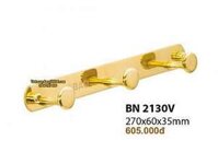 Móc treo quần áo 3 móc inox mạ vàng BN 2130V