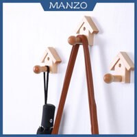 Móc Treo Quần Áo Bằng Gỗ Không Đục Lỗ Sáng Tạo