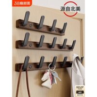 Móc treo quần áo bằng gỗ óc chó cho tủ quần áo, giá treo quần áo không cần khoan ở cửa ra vào, móc treo quần áo và mũ gắn tường ở lối vào