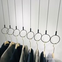 Móc treo quần áo, dây treo, giá trưng bày quần áo nữ, vòng treo màu đen
