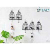 Móc treo quần áo gắn tường sắt mỹ thuật lồng chim TAN