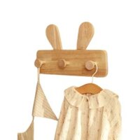 Móc Treo Quần Áo Gắn Tường, Móc Treo Trang Trí Phòng Trẻ Em Gỗ Tự Nhiên Uydecor