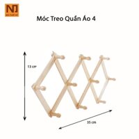 Móc treo quần áo gỗ cao su M4