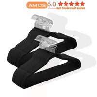 Móc treo quần áo nam nữ AMOS bọc nhung siêu mỏng chống trượt tiện dụng, xoay 360