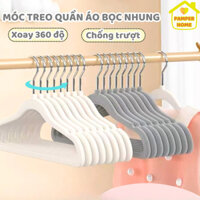 Móc Treo Quần Áo PAMPER Bọc Nhung, Chống Trượt Tiện Dụng, Xoay 360 Độ Đa Năng, Chịu Được Vật Nặng