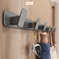 Móc treo quần áo PENZI, móc treo tường bằng keo hoặc bắt vít, nhôm hàng không chống gỉ chịu lực 30kg