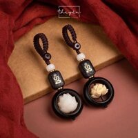 Móc treo Thiền Tâm gỗ hoàng dương và gỗ bồ đề mang lại may mắn, tài lộc, bình an và hạnh phúc