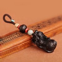 Móc treo trang trí ô tô kỳ lân phong thủy bằng gỗ mun PKXH-170