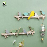 Móc treo tường hình chim ALISON, 4 móc treo tường Giá móc chìa khóa gỗ, Dễ dàng lắp đặt Quần áo không độc hại không đục lỗ sáng tạo Móc áo khoác Đồ dùng nhà bếp