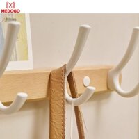Móc Treo Tường Màu Trắng Gỗ Tần Bì Cao cấp Medogo, Giá Treo Tường Cho Phòng Tắm Nhà Bếp Phòng Ngủ Hành lang MT-12