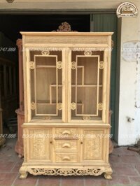 Mộc tủ bày đồ gỗ gụ 1m2 cao 1m97 hàng dày dặn