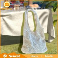 Móc Túi Tote Đi Biển Bên Biển Boho Túi Đeo Vai Đơn Dệt Kim Hobo Túi Lưới Hippie