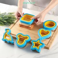 Mocho 6 Chiếc Sandwich Cutter & Sealer Bộ, Khuôn Bánh Quy Bằng Thép Không Gỉ Cạnh Nhựa, Hộ Gia Đình Họa Tiết Hoạt Hình Khuôn Bánh Mì Trẻ Em