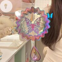 Mod Bướm Gió Spinner Treo Suncatcher Chảy Hiệu Ứng Ánh Sáng Gió Điêu Khắc Sân Vườn Có Móc Xoay VN