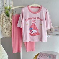 [Modal] Lớp A Tay áo trung bình 7 điểm dành cho trẻ em Modal Phim hoạt hình nguyên bản Nhẹ Đồ mặc nhà Bộ đồ ngủ Quần áo điều hòa không khí