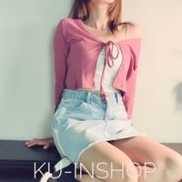 [MODEL CHỦ SHOP] Áo tay dài thắt dây sexy Hàn Quốc