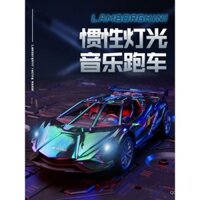 Model xe ô tô Lambo mô phỏng trẻ em, mô hình hiệu ứng âm thanh và ánh sáng quán tính, xe đua siêu xe, xe đồ chơi cho bé trai Gini