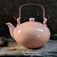 Modern Household Teapot New Ceramic Tea Set for Women600Premium Pink Ice Crack Glaze Milliliter Teapot WKKD
