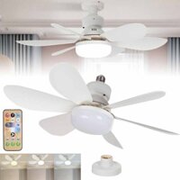 Modern Led Ceiling Fan with Light Dimmable E27 Bedroom Living Room Fan Lamp