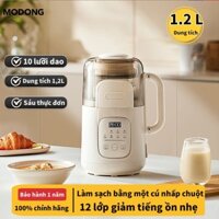 Modong 1200ML máy sữa đậu nành hộ gia đình 10 lưỡi dao máy cắt tường không lọc đa chức năng Máy ép trái cây hoàn toàn tự động nhỏ máy ăn sáng mini có nắp chống ồn