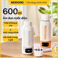 MODONG ấm đun nước 600ml bình giữ nhiệt bình đun nước cầm tay cốc nước nóng điện SUS 316 MD-BW02B