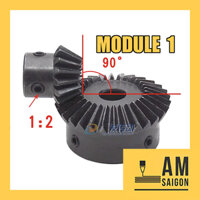 [Module 1] Combo bộ bánh răng côn, truyền động vuông góc 90 độ tỉ lệ 1:2 20 răng với 40 răng