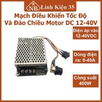 Module điều khiển tốc độ và đảo chiều motor DC 12-40V 40A 400W hiển thị điện áp trên LED 7 thanh