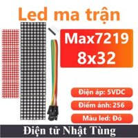 Module led ma trận Max7219 8×32 Đỏ, Ghép từ 4 tấm matrix 8×8