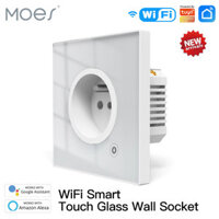 MoesHouse Tuya WiFi Smart Socket Switch EU Plug 16A Intelligent APP Remote Montoring Electricity Power Timer Schedule Vo