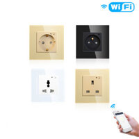 MoeshouseWiFi Smart Wall Socket Outlet Glass Panel Smart Life/Tuya APP Remote Control EU FR UK AU