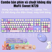 MoFii Sweet Mixed - Combo bàn phím giả cơ và chuột MoFii N720 Wireless 2.4G siêu đẹp - Dùng cho Laptop, PC, Tivi, Tablet