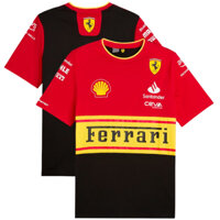 Mới 2024 Ferrari F1 Phiên bản Retro Đội Charles Leclerc Áo thun Đội Polo Áo Ferrari F1 phiên bản kỷ niệm