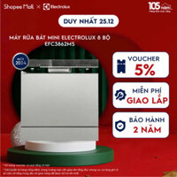 [Mới 2024] Free giao lắp - Máy Rửa Bát Mini Electrolux 8 bộ EFC3862MS, tự động mở cửa, sấy khô, tự vệ sinh máy