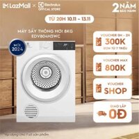 [MỚI 2024] Máy sấy Electrolux 8kg UltimateCare 300 EDV804H3WC Inverter - Free Giao lắp