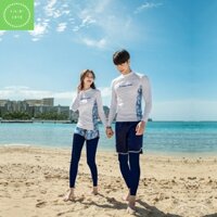 Mới 2025 Bikini, Set Đồ bơi đôi nam nữ áo dài tay quần dài họa tiết đi biển,học bơi kiểu dáng năng động,thể thao cao cấp