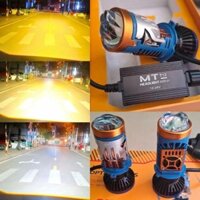 [Mới 2025] Pha led bi cầu T12- MT Headlight- Công suất 90W với 3 nhiệt màu và Trợ pha Laser chân H4 lắp cho oto, xe máy