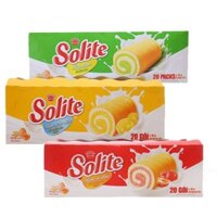 [Mới +35%] Bánh Bông Lan Cuộn Kem Vị Socola/ Bơ Sữa Dâu/ Lá Dứa Solite Kinh Đô 360g - Hộp 20 Cái