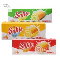 [Mới +35%] Bánh Bông Lan Cuộn Kem Vị Socola/ Bơ Sữa Dâu/ Lá Dứa Solite Kinh Đô 360g - Hộp 20 Cái